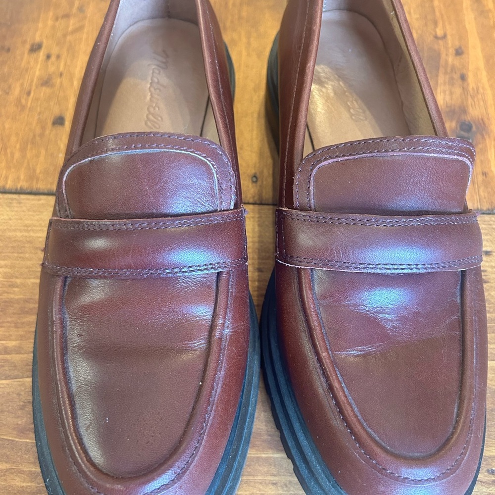 Madewell The Bradley Lugsole Brown Leather Loafer Women’s 8.5 - Picture 3 of 5